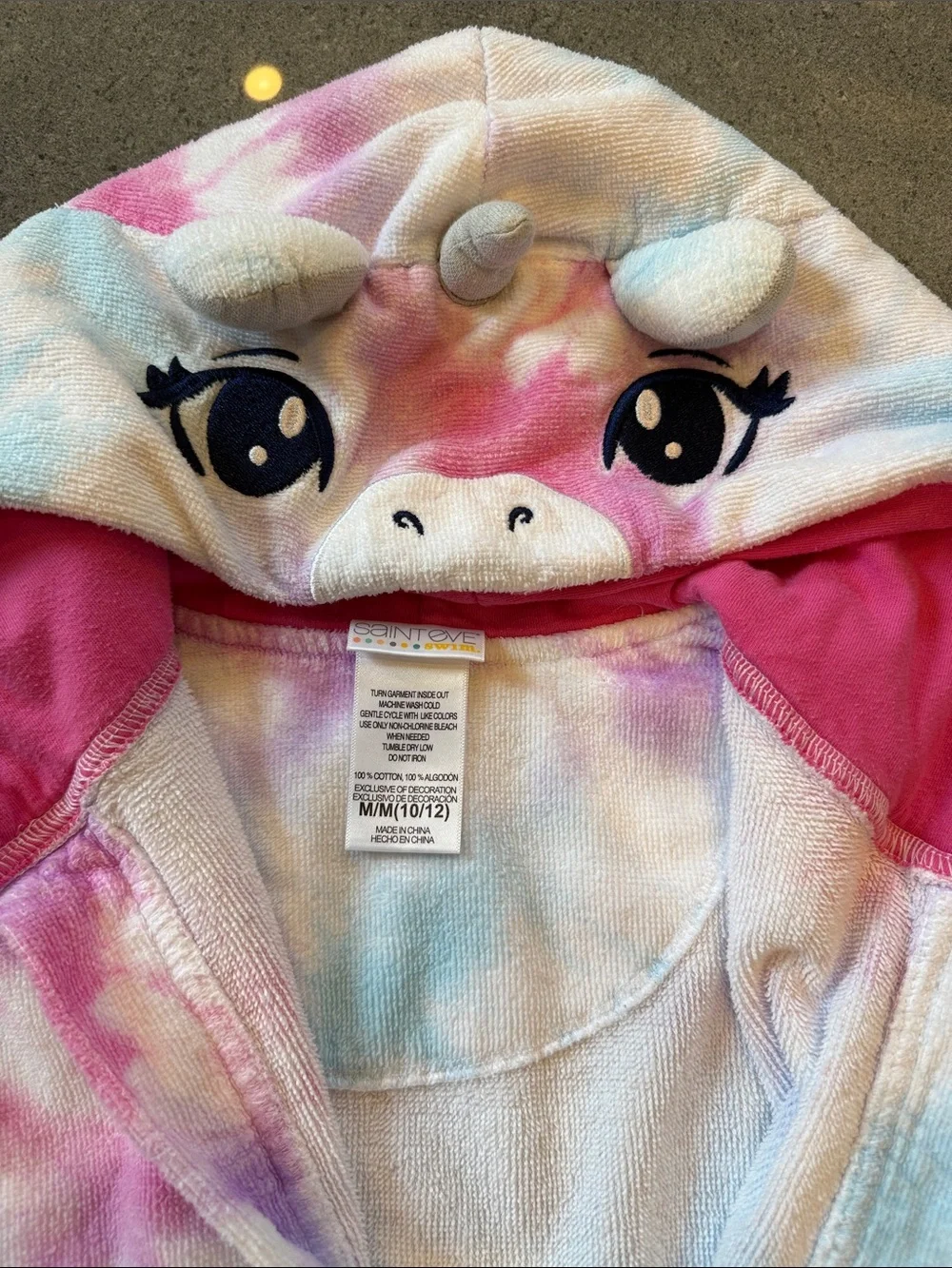 Kids Hooded Unicorn Tie-Dye Swimcover up